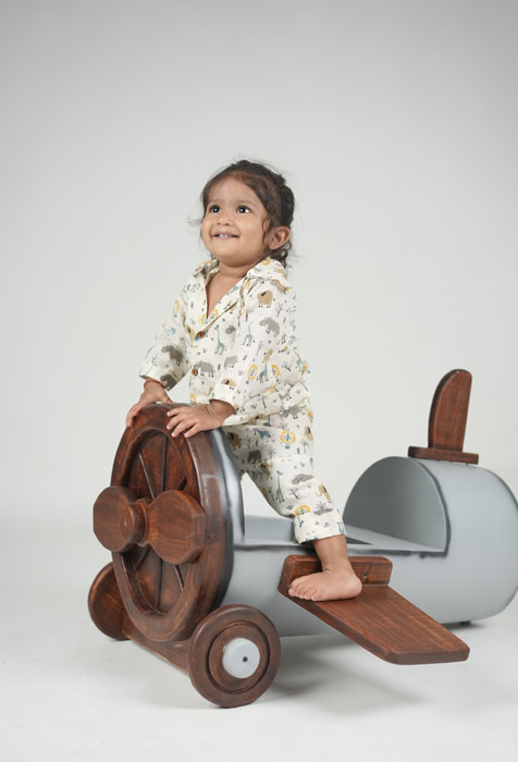 Vanraj cotton baby night suit little lotus