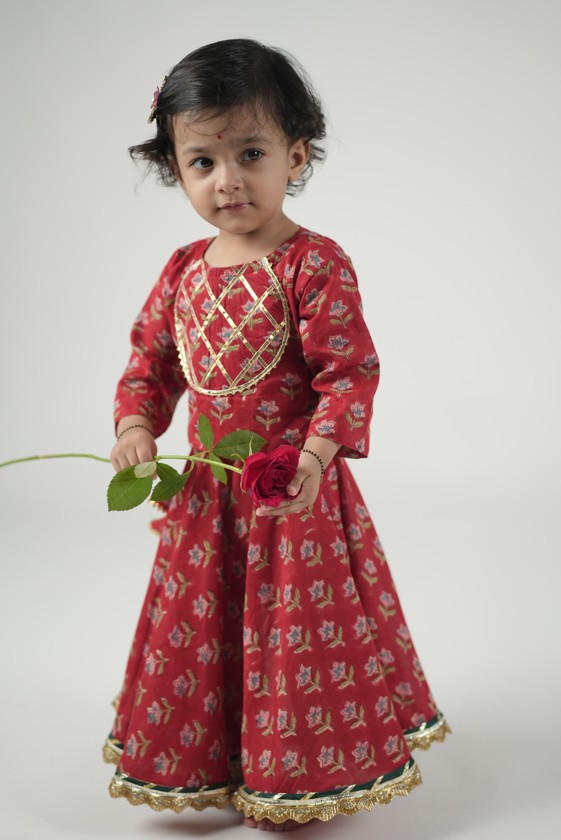 kumudidni pure cotton girls lehenga little lotus handcrafted cotton lehenga for kids kumudini traditional block print girl lehenga set