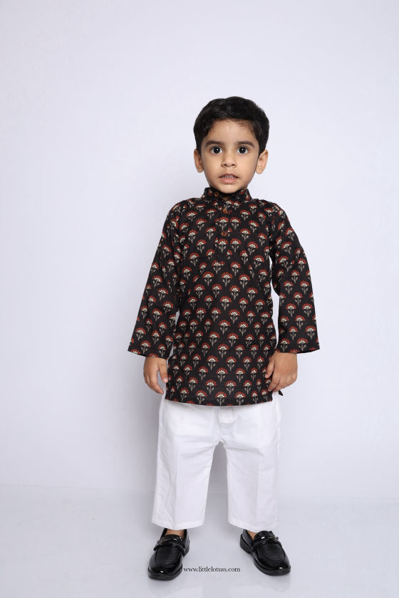 Kiaan pure cotton kurta pajama little lotus handcrafted cotton kurta pajama for boys kiaan traditional block print kurta pajama